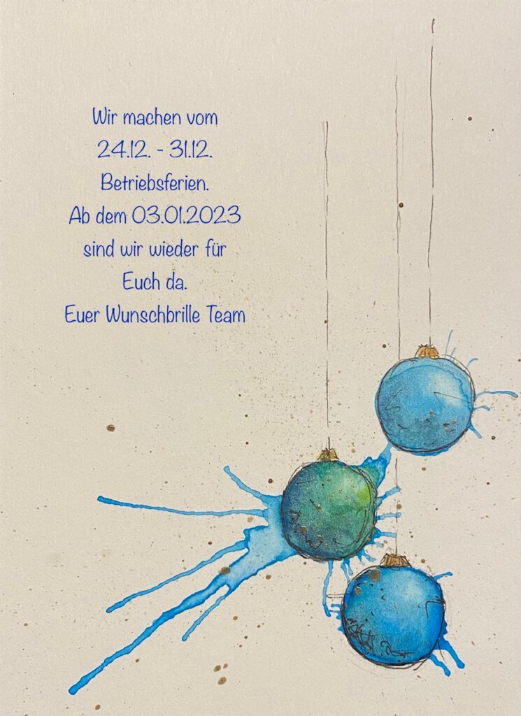 Zwischen Weihnachten und Neujahr! Wunschbrille